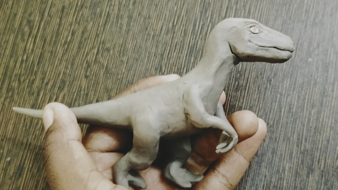 How to make a clay velociraptor dinosaur with clay.step by step.