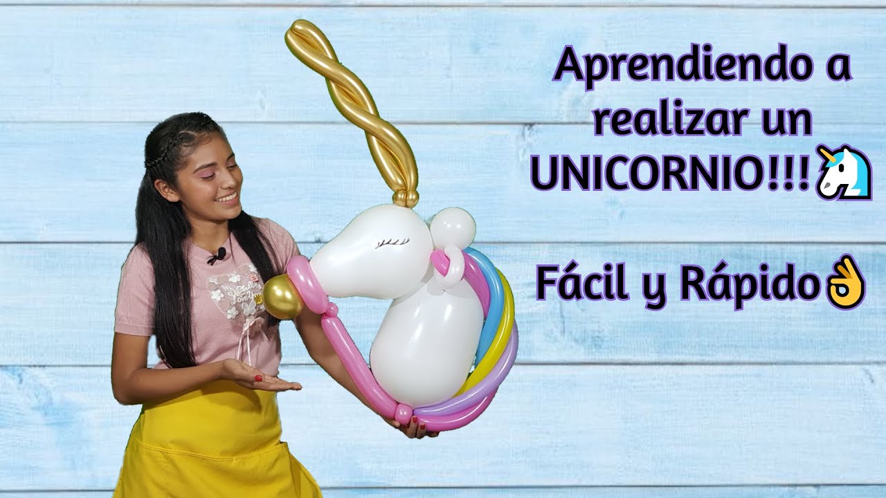 Tutorial Como hacer un ¡UNICORNIO! Con globos 🦄🎈 PASO A PASO