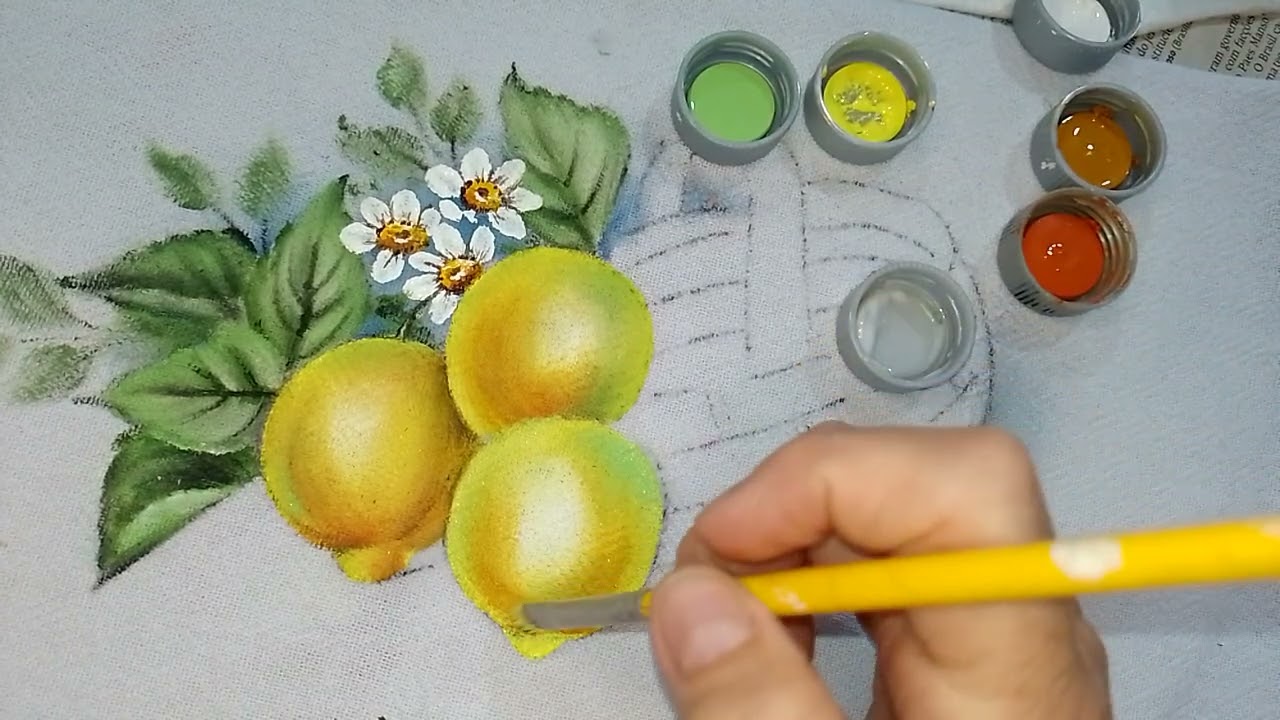 Como pintar limão de uma forma bem simples, pintura para iniciantes #cursoonline #pintura #pintar