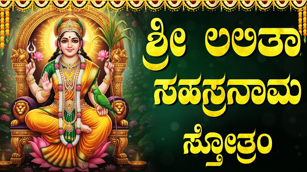 ಶ್ರೀ ಲಲಿತಾ ಸಹಸ್ರನಾಮ ಸ್ತೋತ್ರಮ್ | Sri Lalitha Sahasranama Stotram Kannada With Lyrics