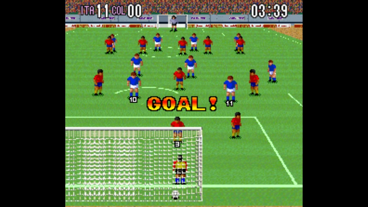 Super Soccer - Italy vs Colombia - Super Nintendo SNES