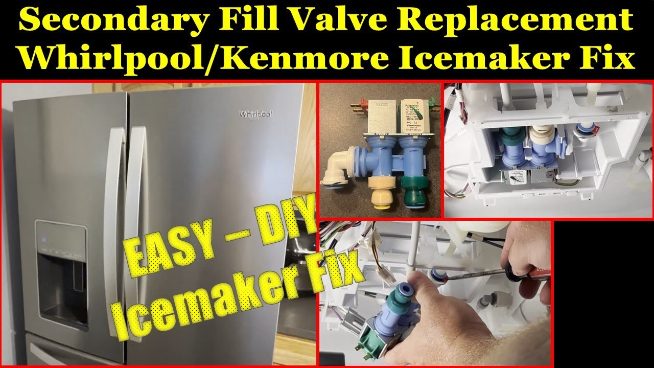 Whirlpool Kenmore Secondary Water & Ice Maker Fill Valve Replacement Refrigerator. DIY Ice Maker Fix
