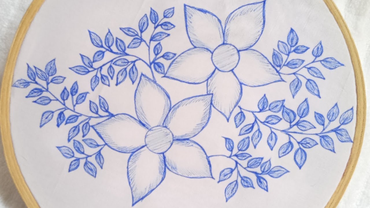 Hand embroidery simple flowers design tutorial- easy flower embroidery  stitches by hand