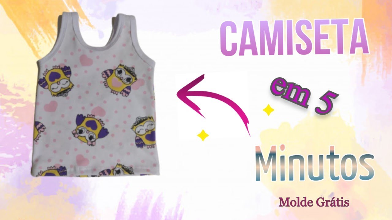 Camiseta de bebê fácil Em 5 Minutos MOLDE GRATIS - Regatinha