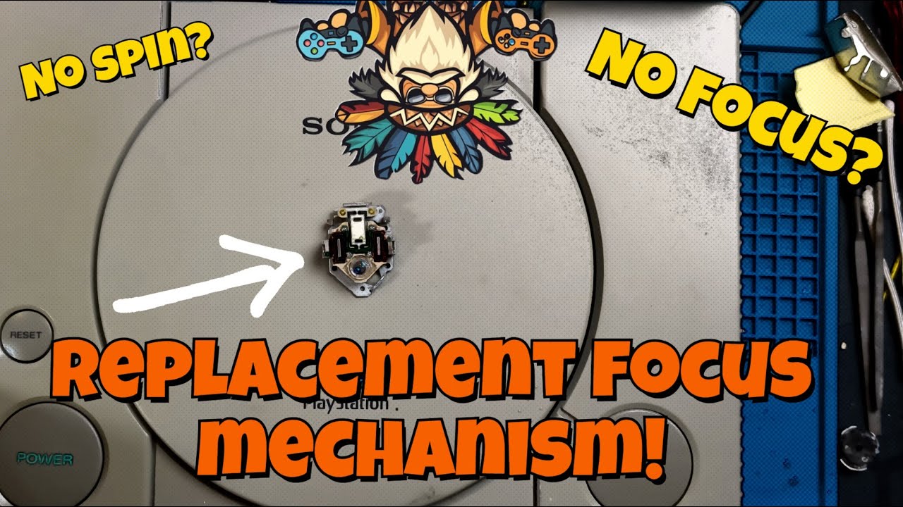 Playstation 1 - No spin/no focus Replacing the focus mechanism, lens and ribbon cable laser repair!