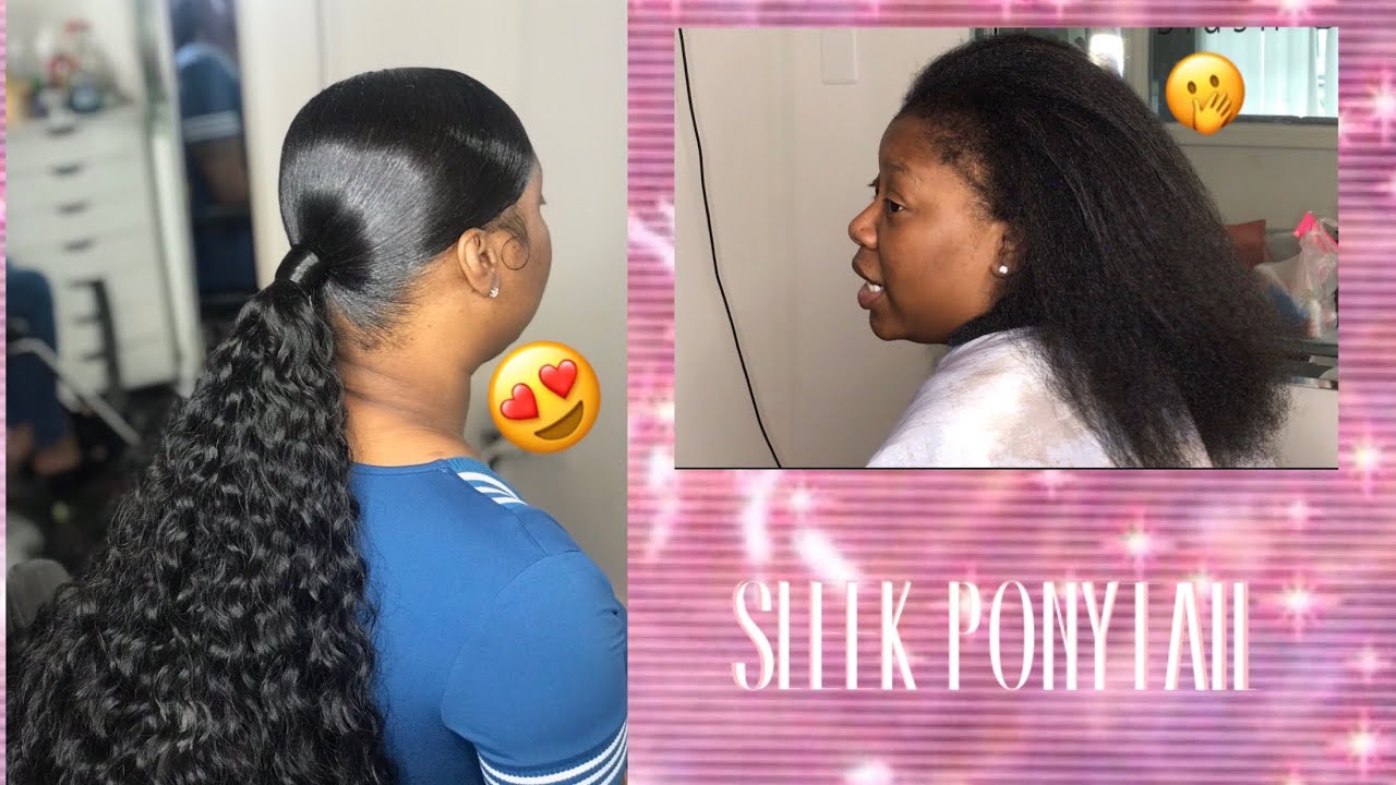 SLEEK PONYTAIL ON NATURAL HAIR || Sew Method ❗️❓