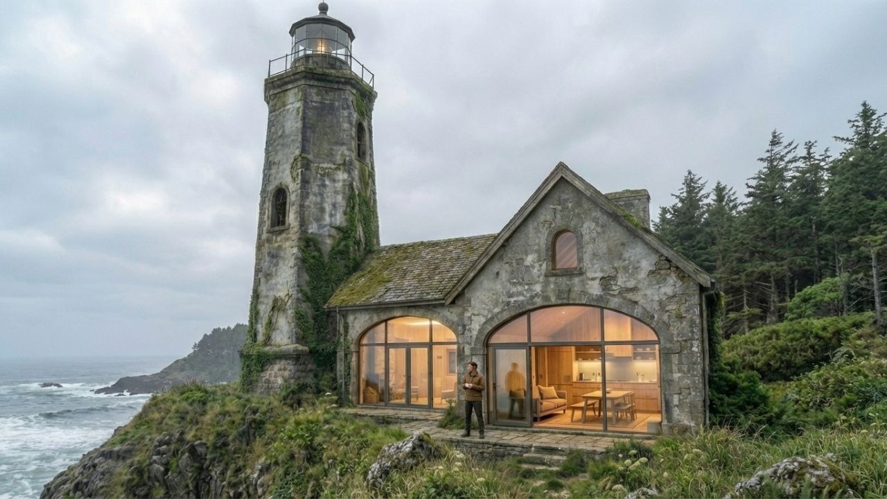 I Rebuilt a Forgotten Lighthouse into a Livable Space by the Sea | Silent ASMR Build #1