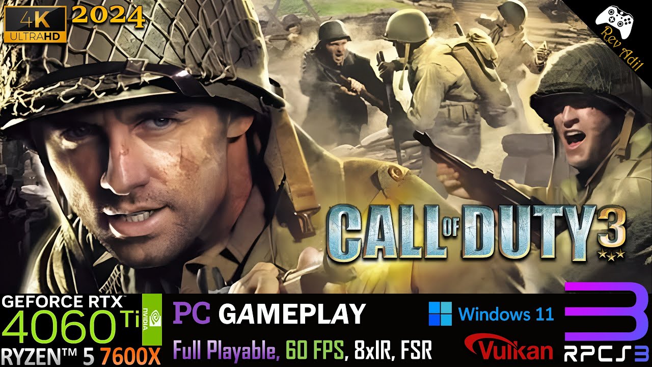 Call of Duty 3 PC Gameplay | RPCS3 | Full Playable | PS3 Emulator | 4k60FPS | 2024 Latest