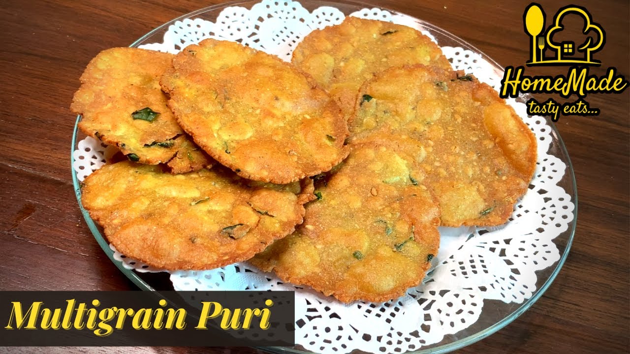 Masala Kadak Puri Recipe | Multigrain Puri | Multigrain Snack Recipe| Crispy Masala Puri Recipe