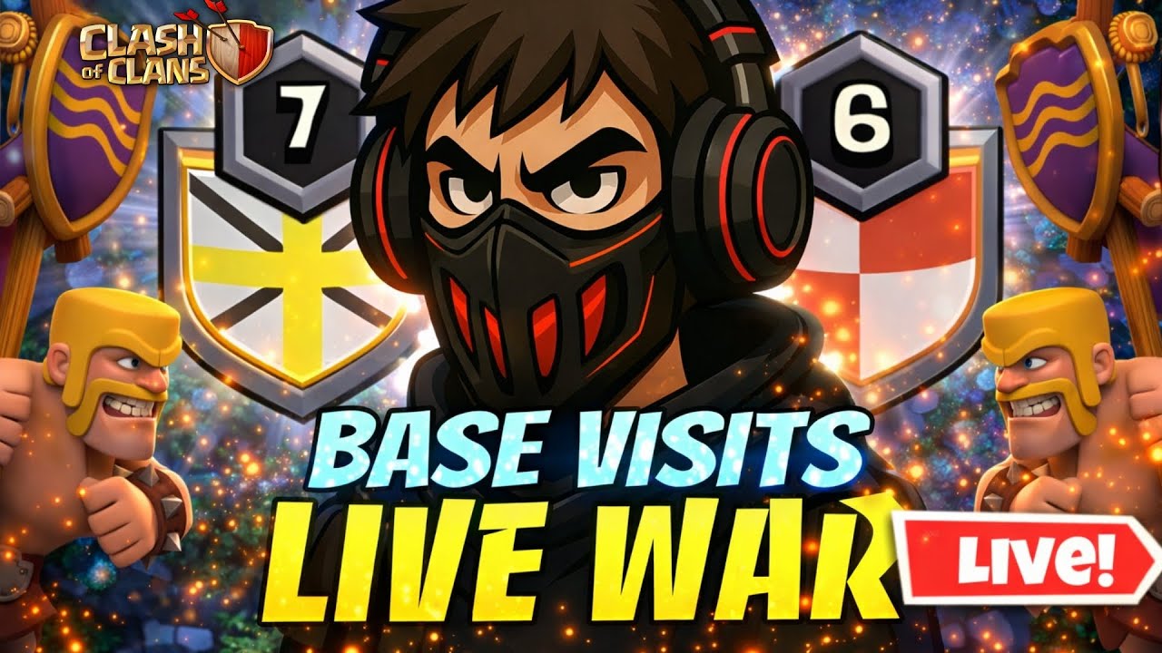 🔴LIVE CLAN WAR ATTACKS 🔥। BASE VISITS ♥️। WELCOME NEW SUBCRIBERS ♥️