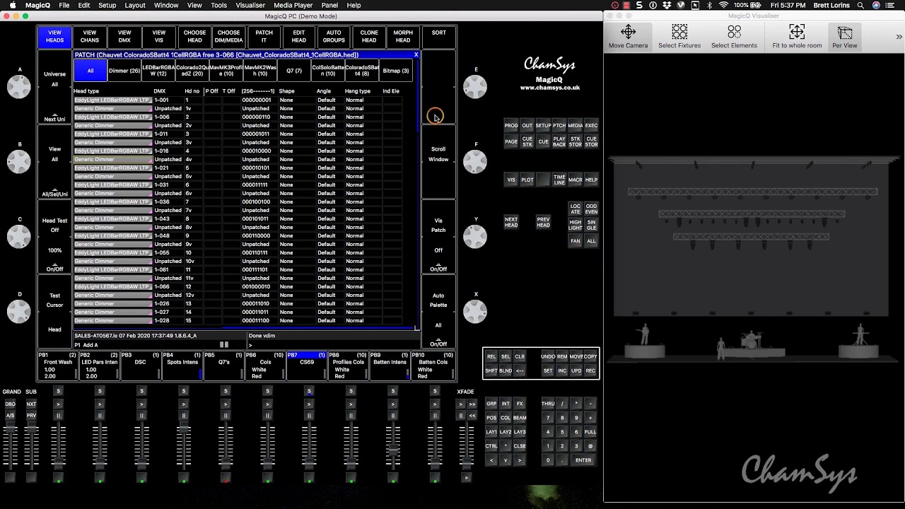 MagicQ Virtual Dimmers