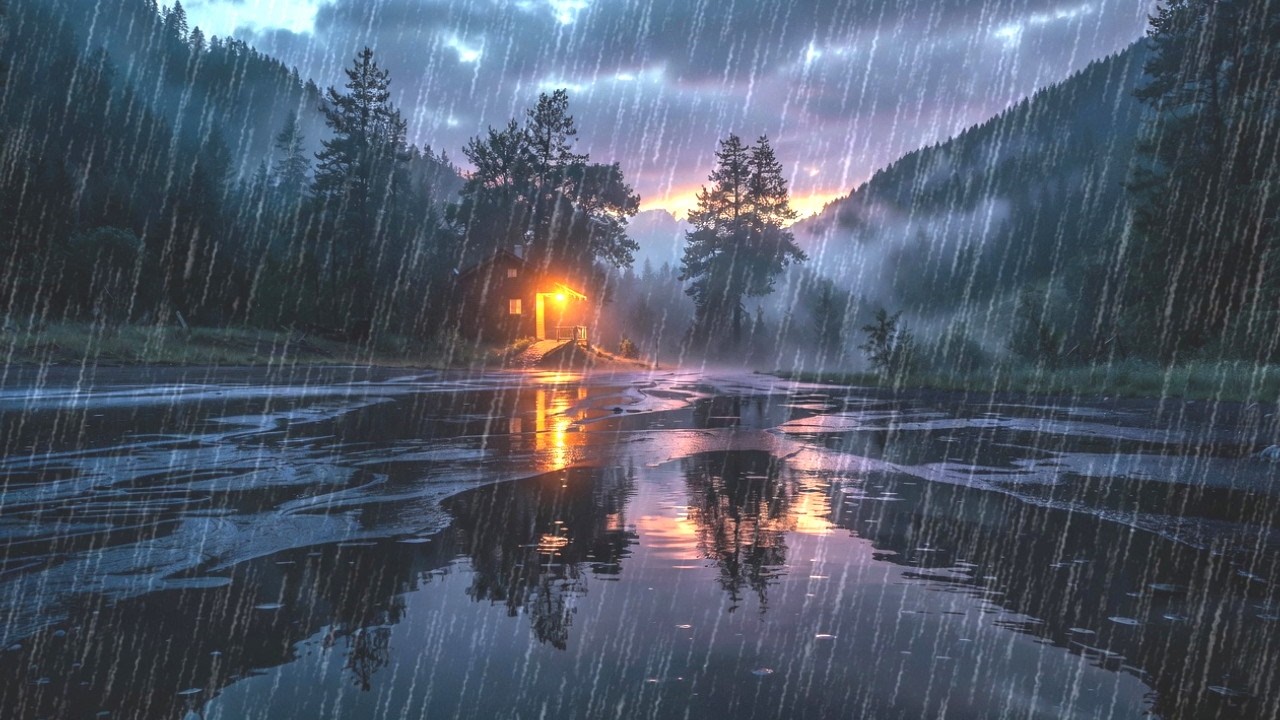 🔴 LIVE Rain Sounds for Sleeping 🌧️ Black Screen Dark Forest Night