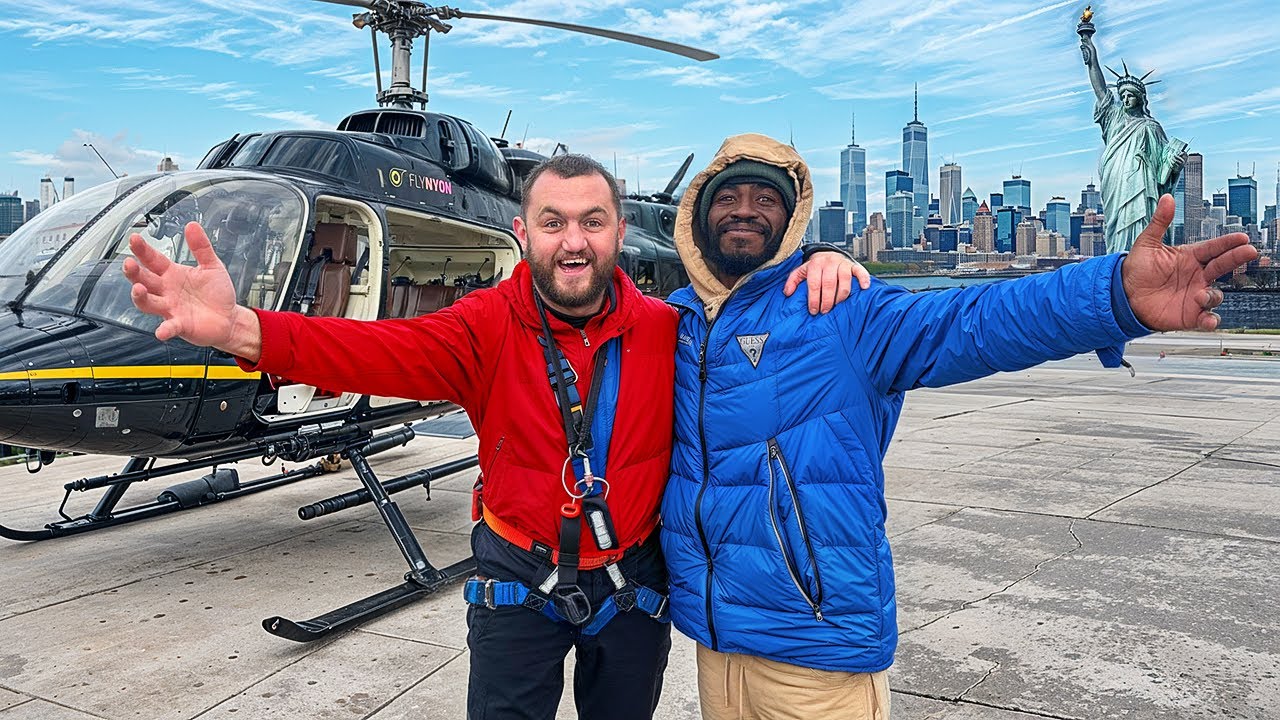 Taking A Homeless Man On A Helicopter Over New York!