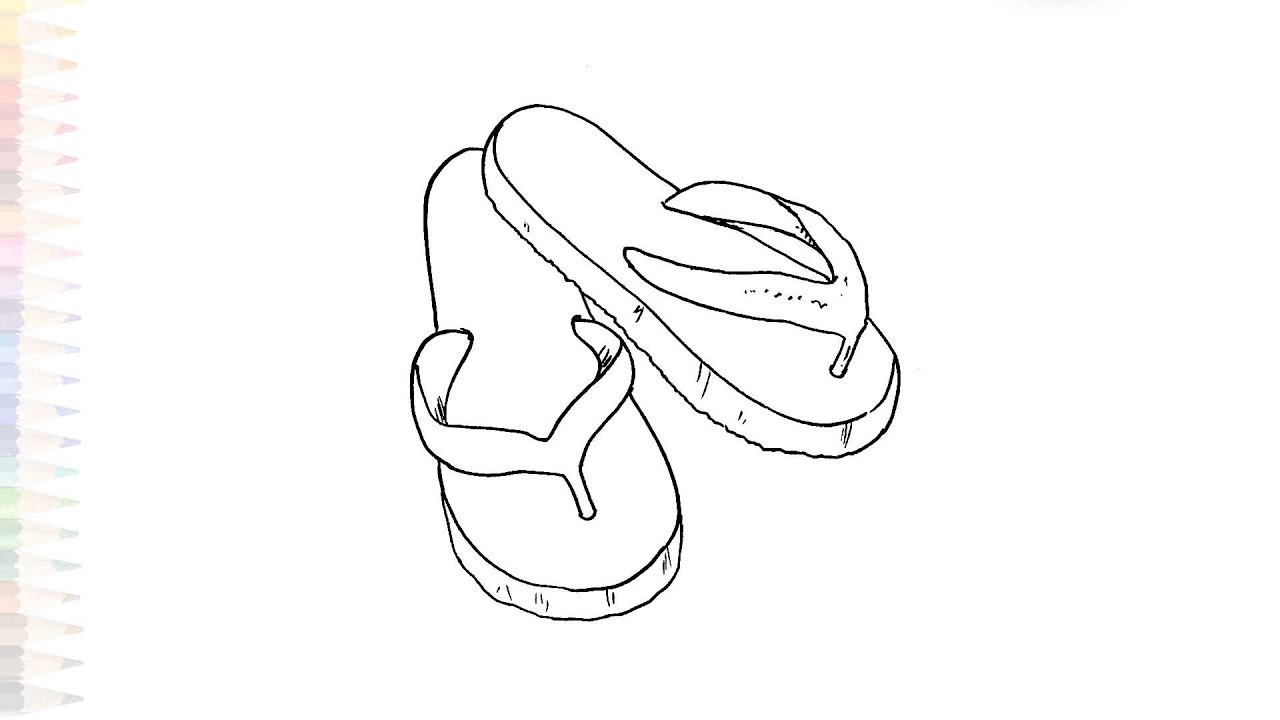 Slippers drawings easy | Outline drawings | How to draw Slippers step by step | #artjanag