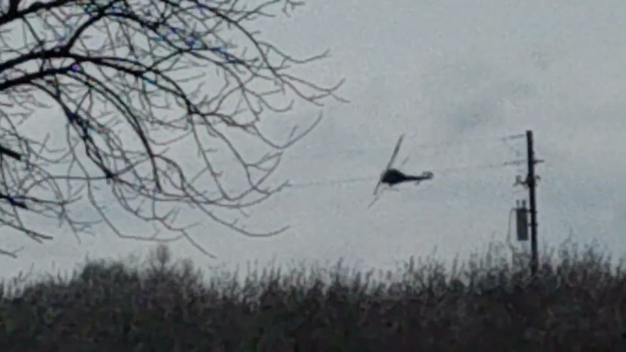 Fungicide Application by a Huey Helicopter 