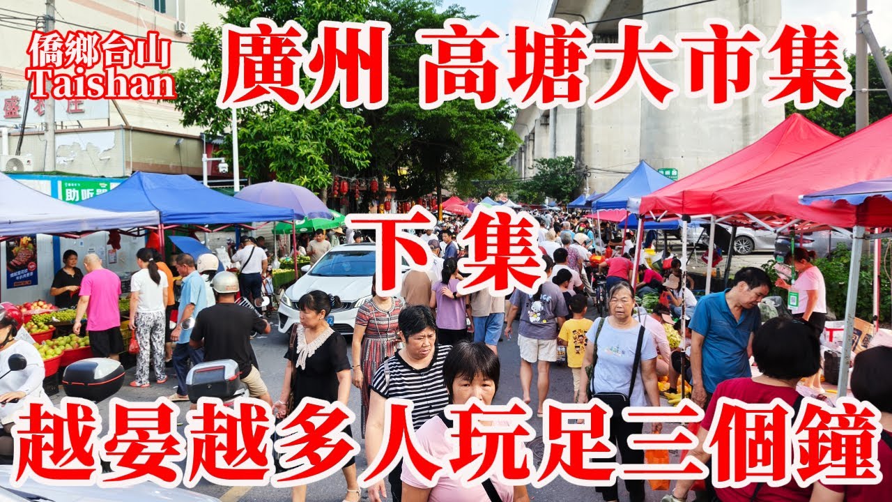 廣州 Guangzhou 白雲區高塘墟鐵路邊大市集上午10點到11點最熱鬧丨墟市綿延一公里逛完需要三個小時丨2025年9月18日更新 #chinesefood #journeys #citywalk