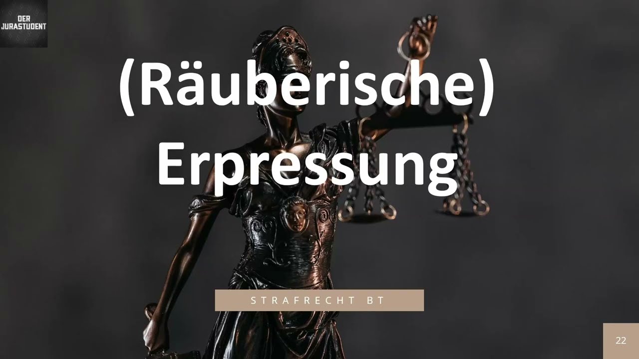 R&auml;uberische Erpressung &sect;&sect; 253, 255 StGB | Strafrecht BT 26