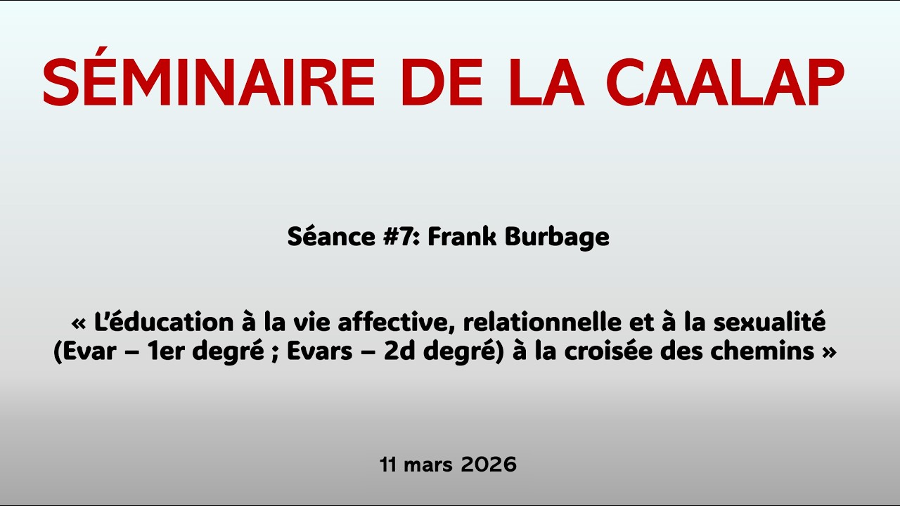 Séminaire Caalap 2026 - Frank Burbage: EVAR (1er degré) & EVARS (2nd degré)