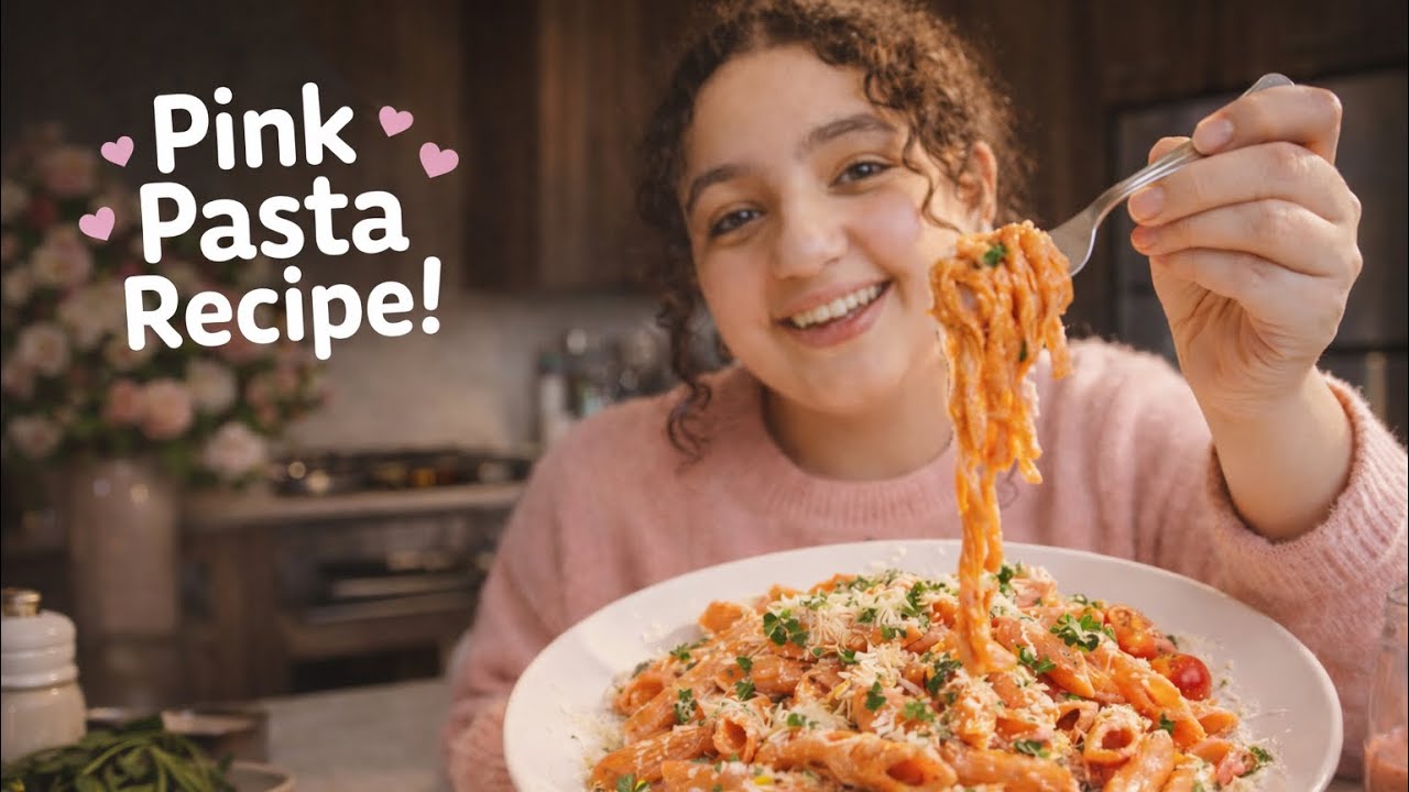 Pink pasta recipe | تعالو شوفو كيف عملتها 😍