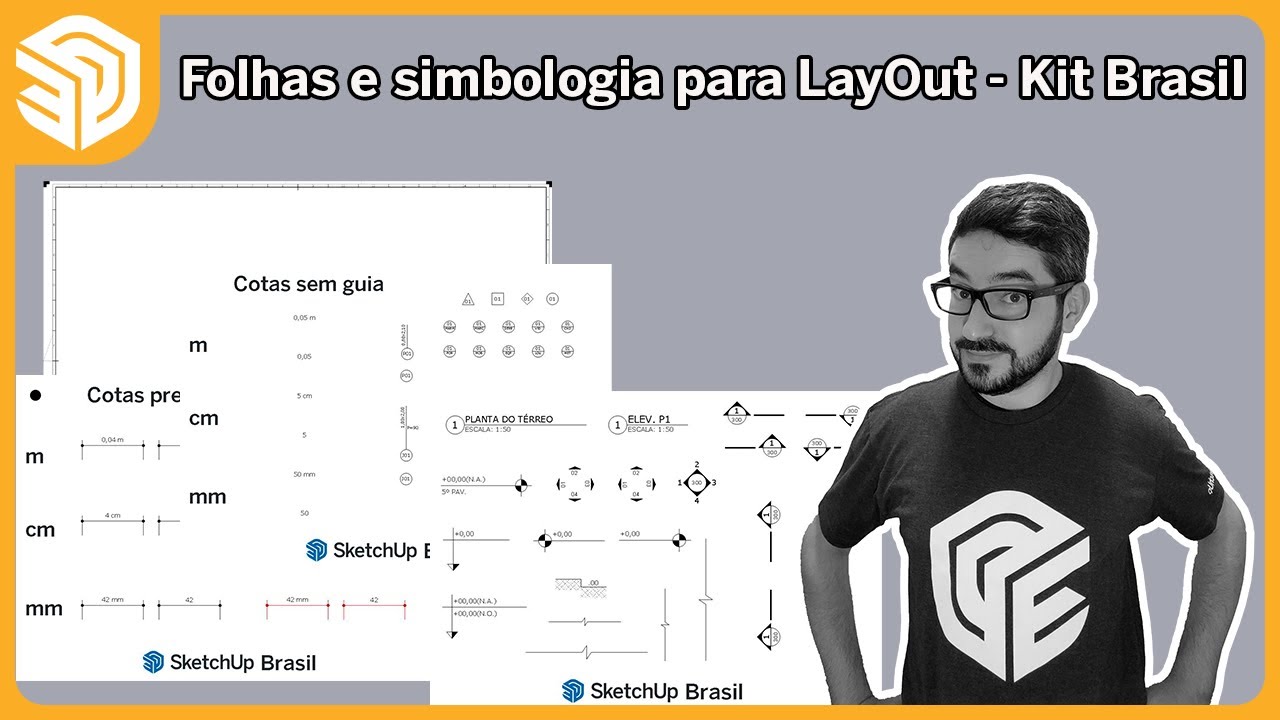 Folhas e simbologia para LayOut - Kit Brasil