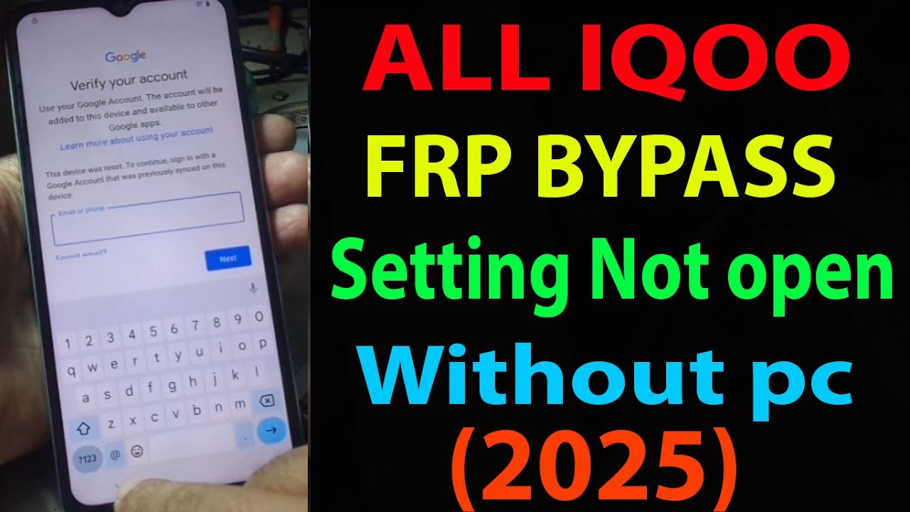 IQOO Z9 LITE 5G frp bypass without pc setting Not open 2025.