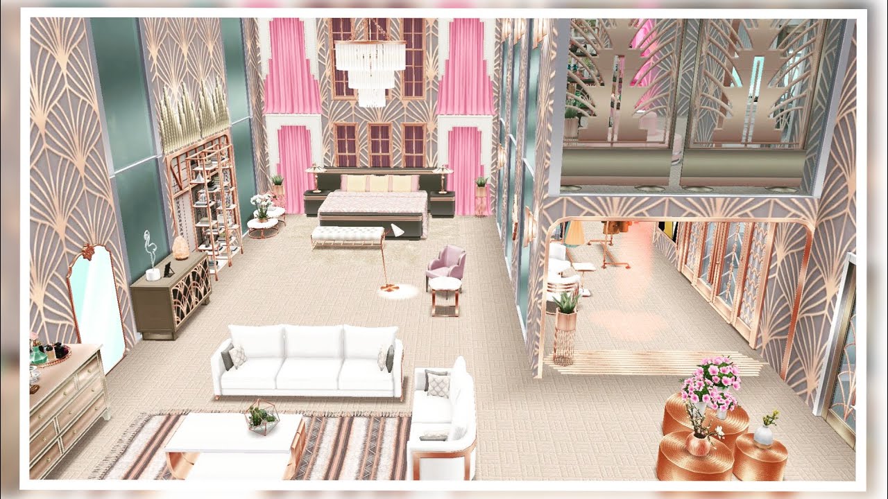 Sims Freeplay House Tour / Rose Chic Loft / AR Tour / Live Build 🛠