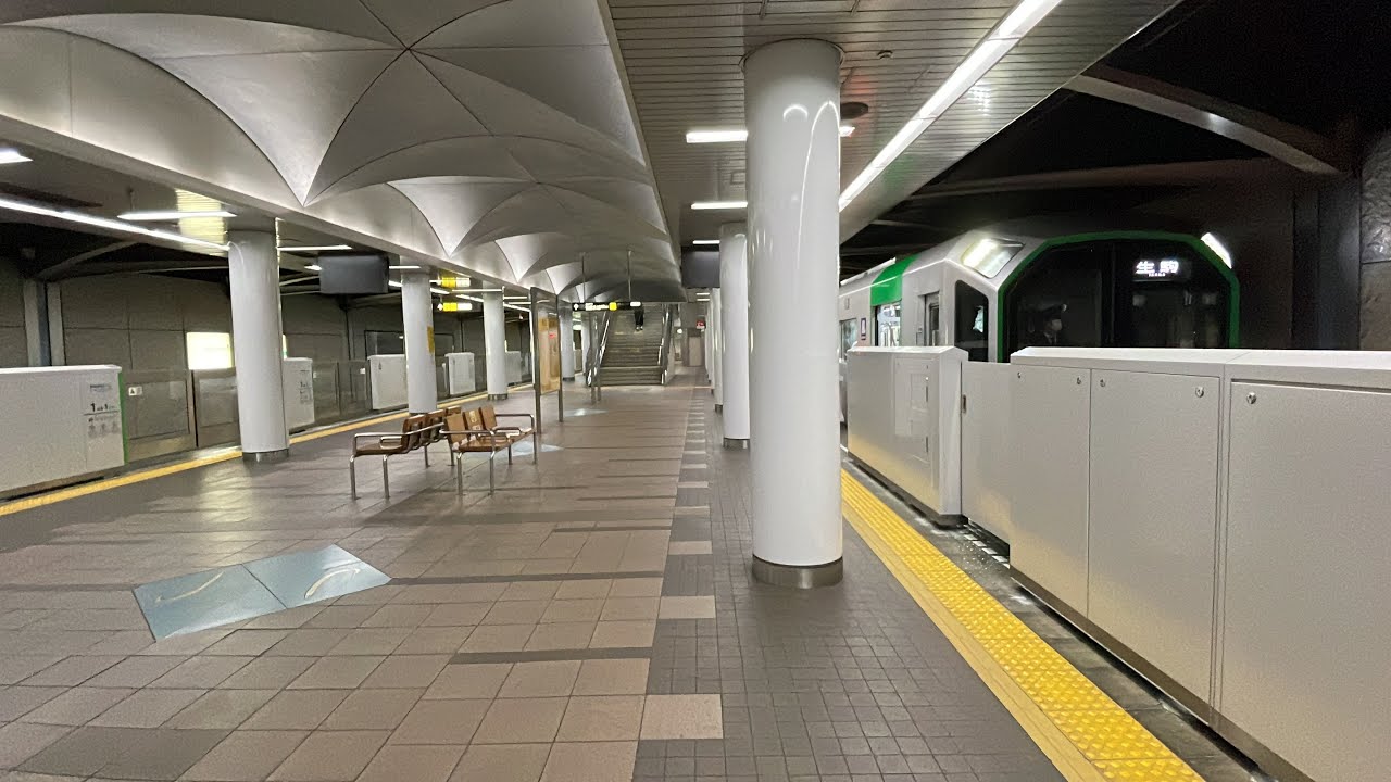 大阪メトロ中央線コスモスクエア駅にて、駅自動放送(接近＆発車メロディ)リニューアル後の電車発着風景を観察！