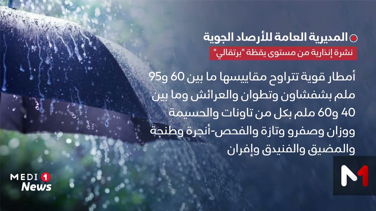 نشرة إنذارية .. أمطار قوية وهبات رياح مرتقبة من الثلاثاء إلى الخميس بعدد من مناطق المملكة
