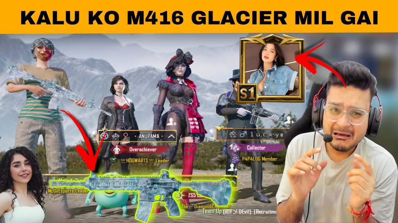 FINALLY I GOT NEW M416 GLACIER MAX😨 | RANDOM GIRL GIFTED ME NEW M416 GLACIER 30 KILLS 🐔 DINNER😳