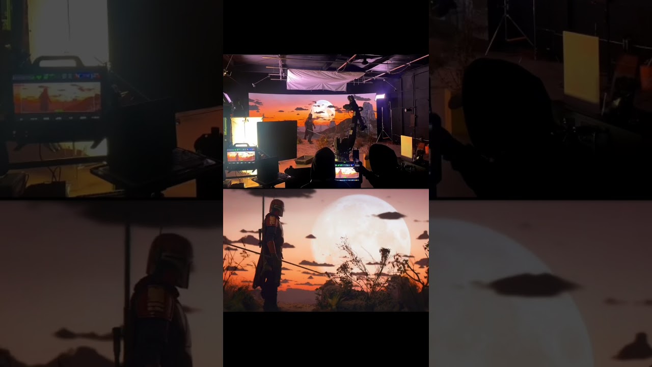 Mandalorian virtual production BTS #cinematic #cinema #starwars #disney #bts #trending