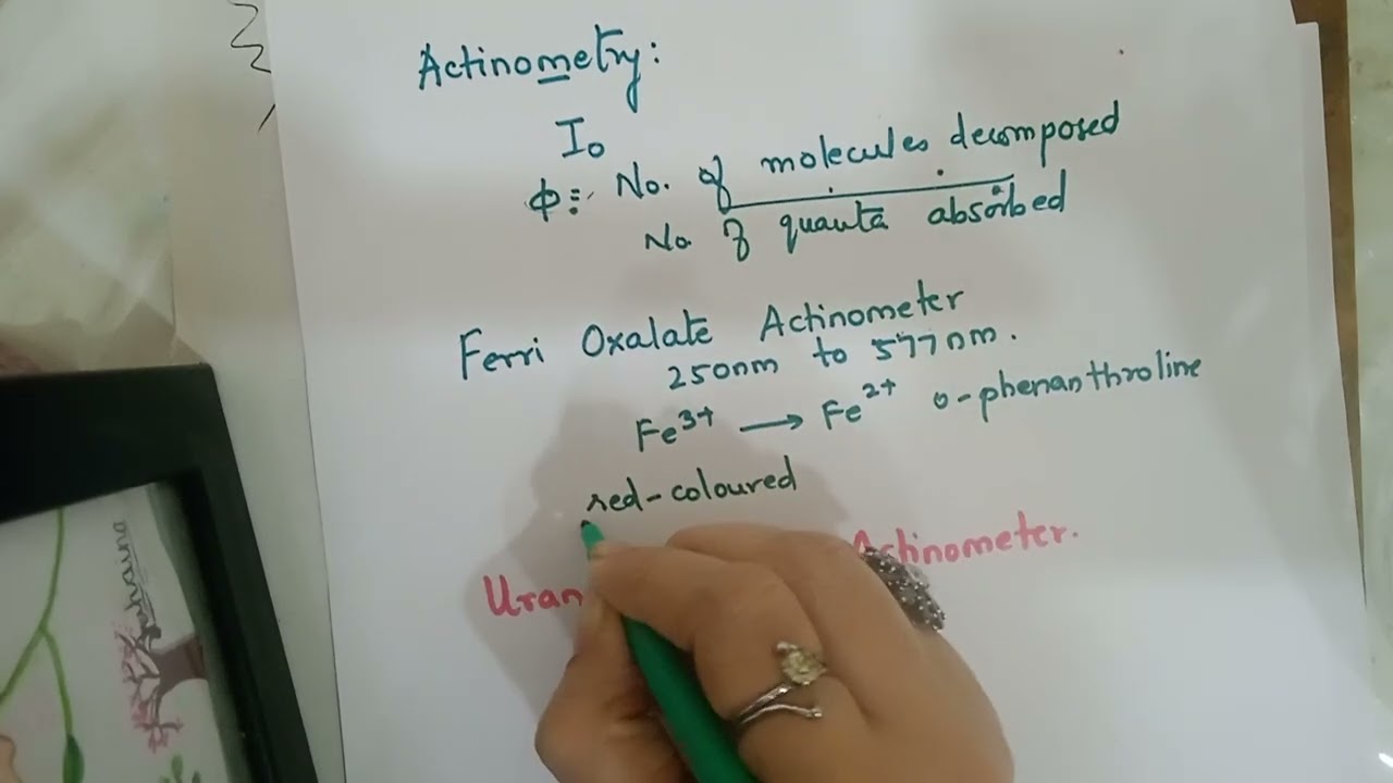 Ferri Oxalate Actinometer || Chemistry || Photochemistry || MSc