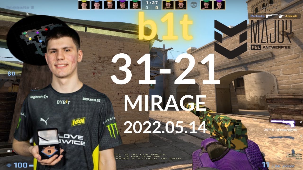 【CSGO POV】NaVi b1t (31-21) vs G2 (MIRAGE) @ PGL MAJOR 2022