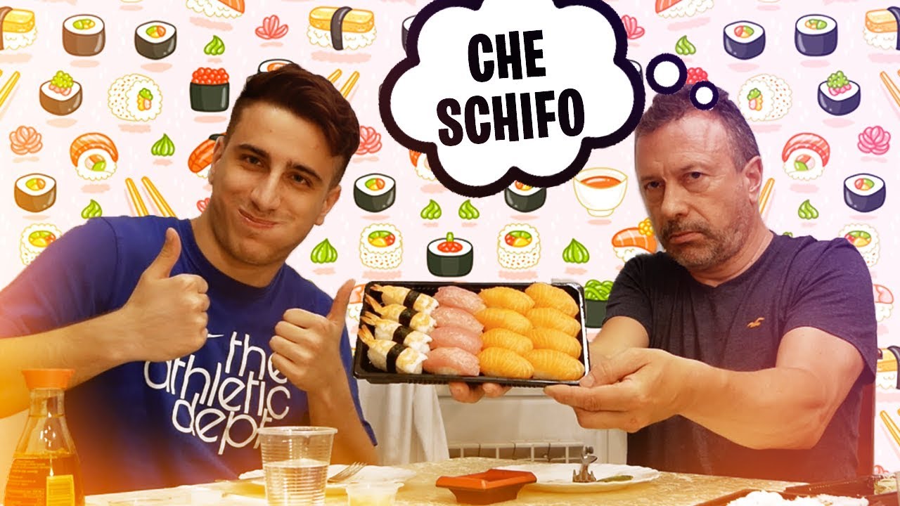 PAPA' ASSAGGIA SUSHI PER LA PRIMA VOLTA!