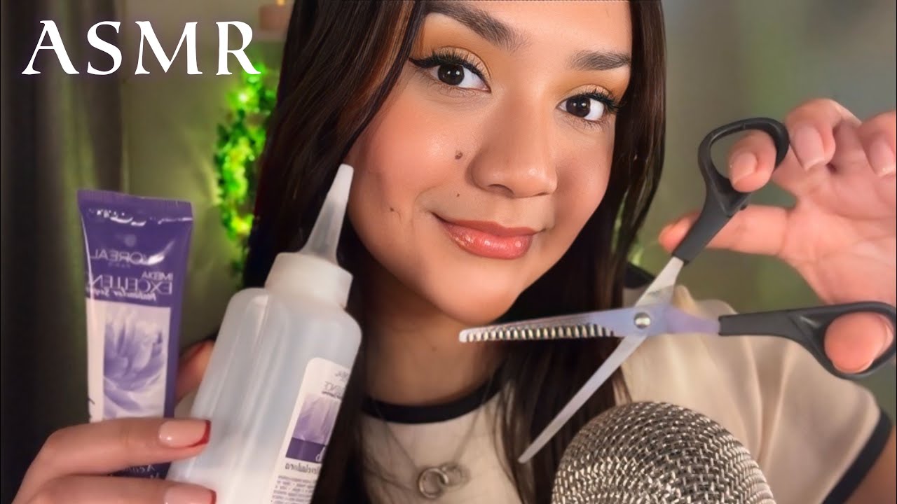 PELUQUERÍA RELAJANTE PARA DORMIR (corte, tinte de cabello, y peinado) ASMR 💞