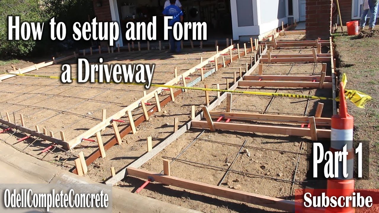 How to Form a Concrete Driveway With Random Stone Stamped Bands Part 1