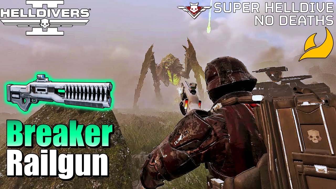Helldivers 2 - Breaker & Railgun Loadout against Bugs (No commentary Gameplay, Max difficulty)
