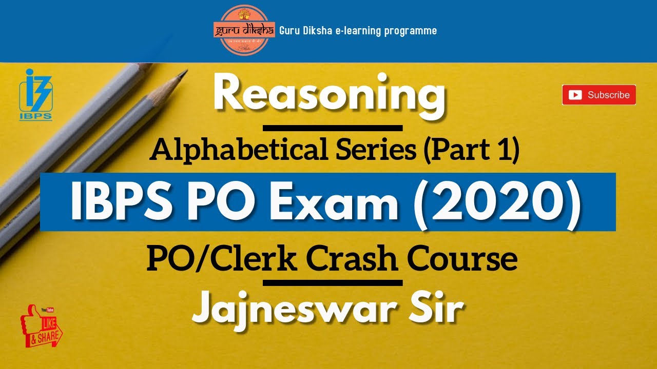 Alphabetical Series Part-1 | Reasoning | IBPS PO/Clerk Crash Course | Jajneswar Sir | Guru Diksha