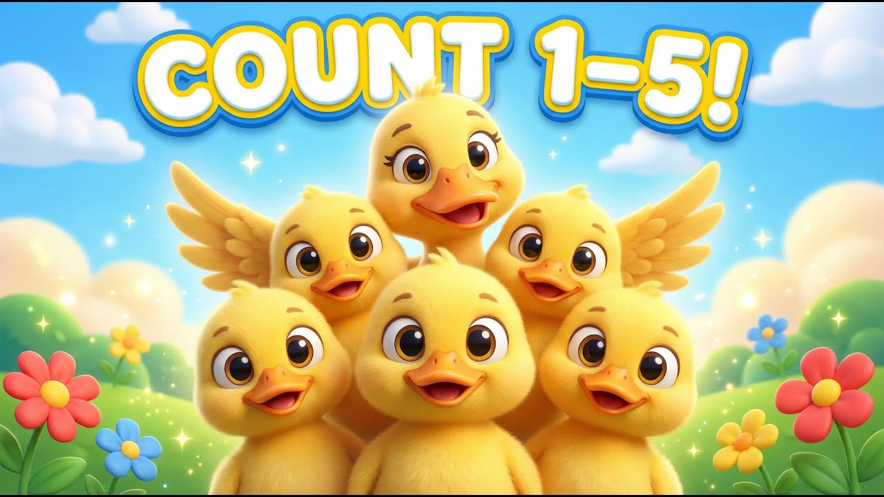 Five little ducks song 🐥 | Counting Song for Kids | Numbers Song 1–5