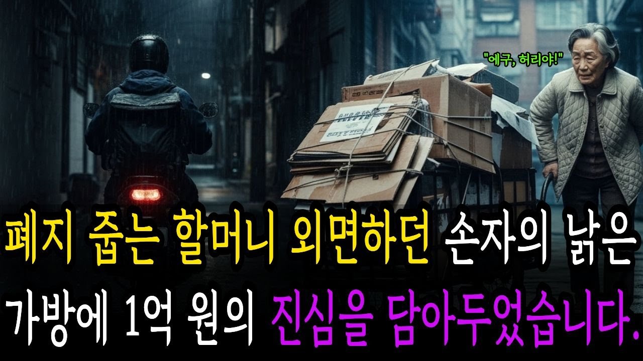 폐지 줍는 할머니 외면하던 손자의 낡은 가방에 1억원의 진심을 담아두었습니다. ㅣ감동스토리ㅣ가족드라마ㅣ오디오사연ㅣ