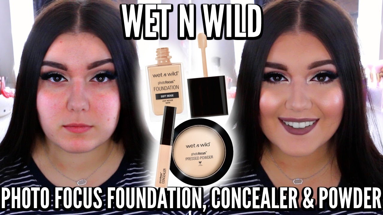 NEW Wet N Wild Photo Focus Foundation, Concealer & Powder (Oily/Acne)♡First Impression, Demo, Review