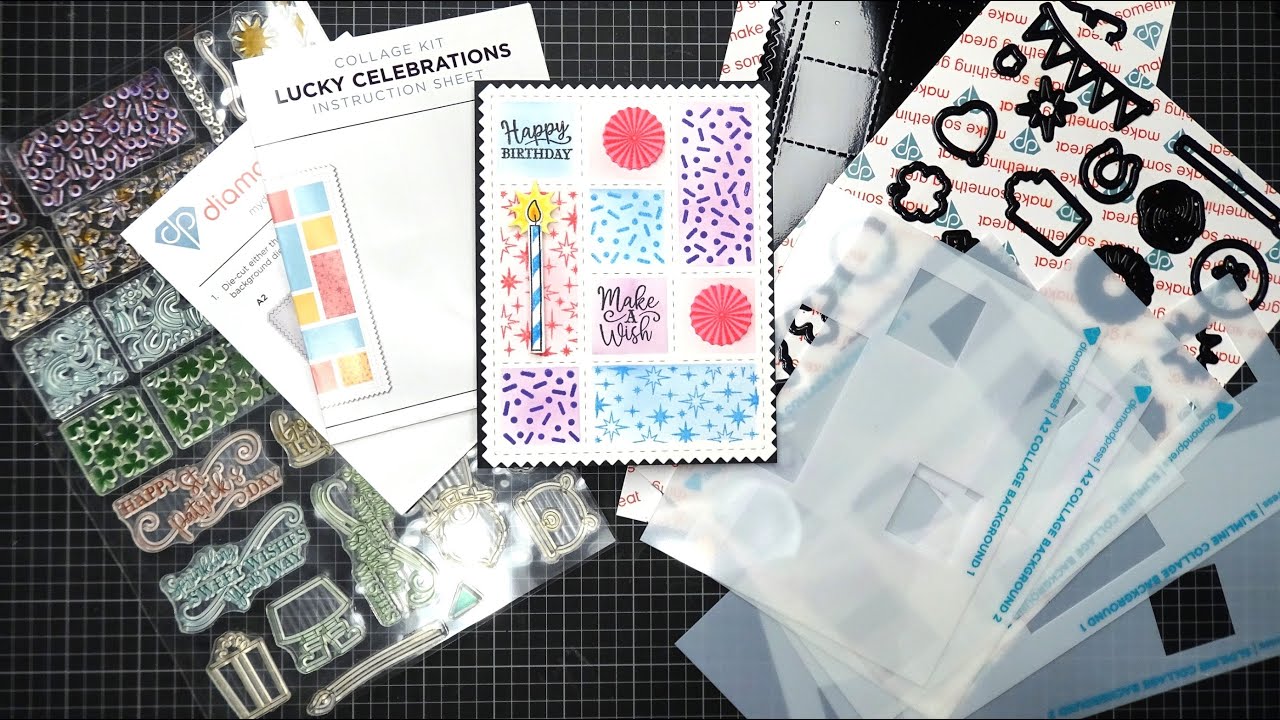 Diamond Press Lucky Celebrations Stamps, Dies & Stencils Set Review Tutorial! Has Autoship Option!