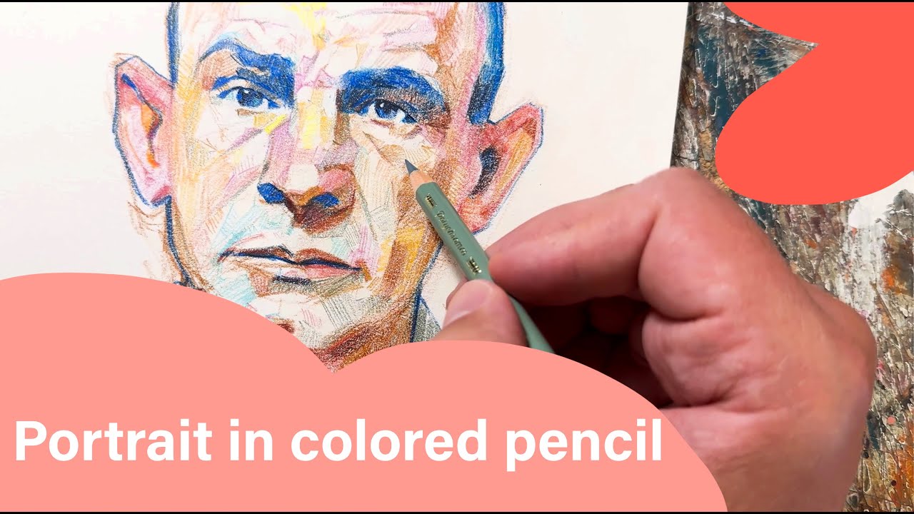 Portrait Sketch Using Colored Pencils, from Start to Finish