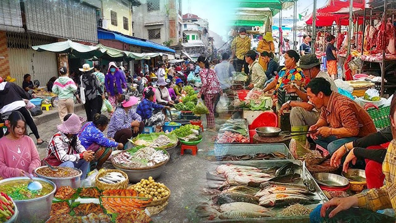 EP:027-Popular street market in Kon Damrey village|4K