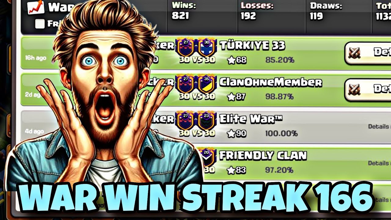 TH17 WAR WIN STREAK 166! Unbeatable Attacks & Pro Strategies | Clash of Clans