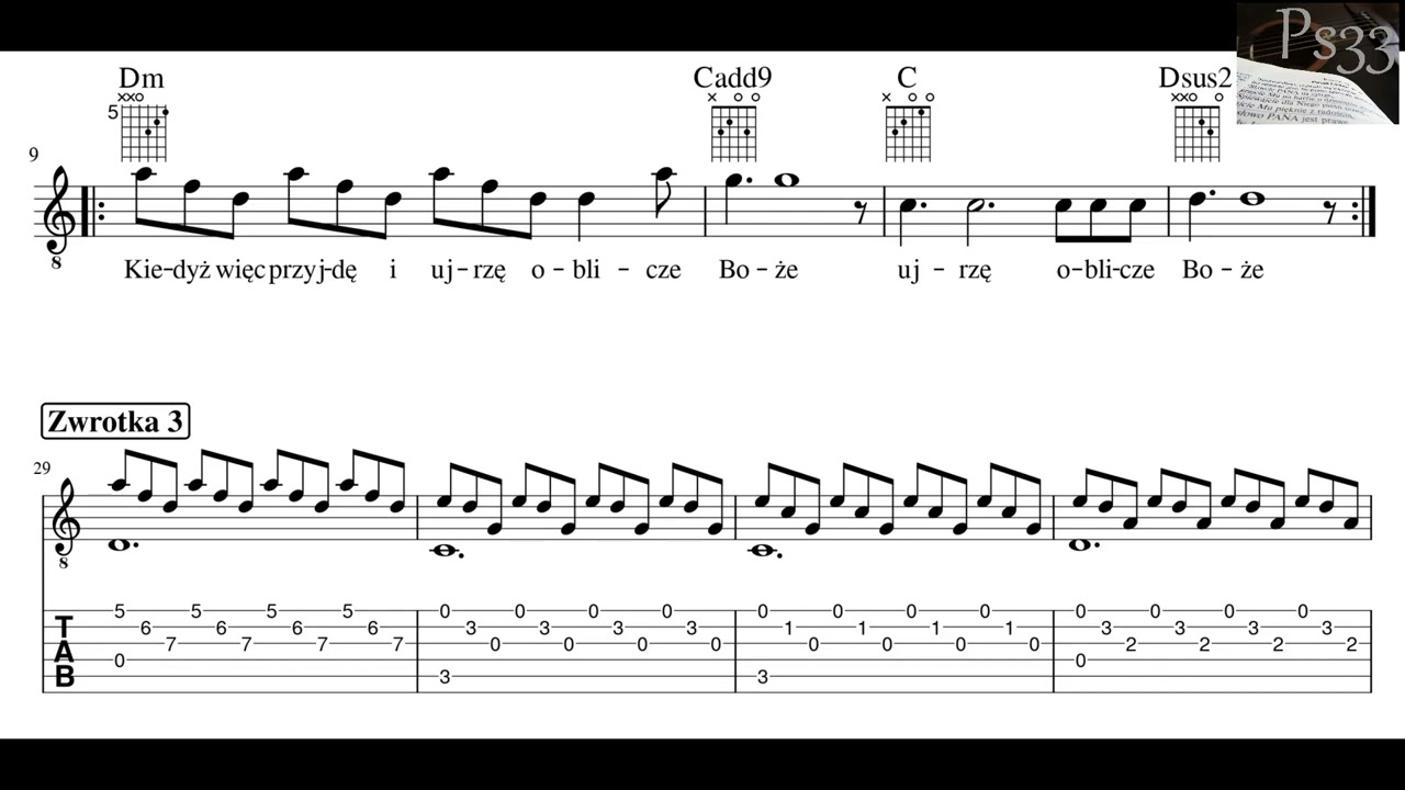 Głębia przyzywa głębię - nuty, akordy i taby na gitarę
