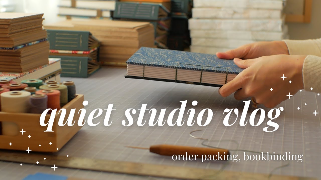 Bookbinding Studio Vlog 17 ✦ cozy bookbinding, relaxing piano music, no talking, asmr