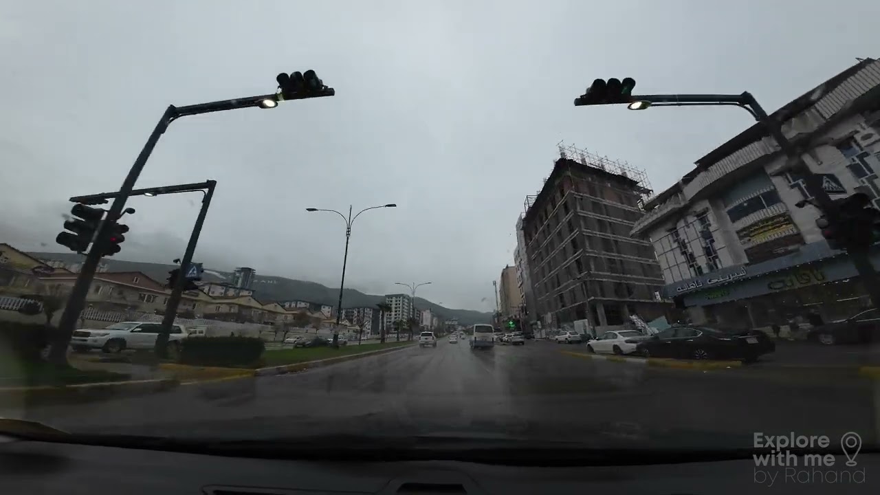 Slemani - Driving Baznay Malik Mahmwd - Rainy Day - 2023 - 4K