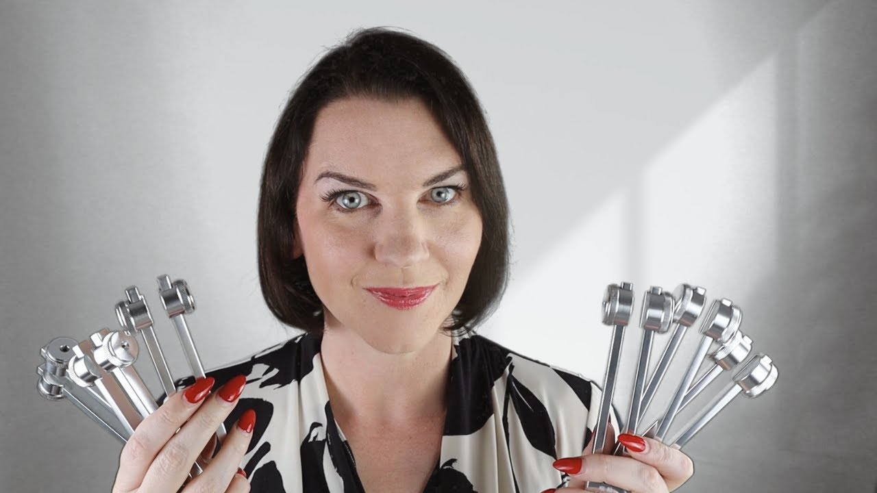 Tuning Fork ASMR (follow my instructions, binaural hearing test)