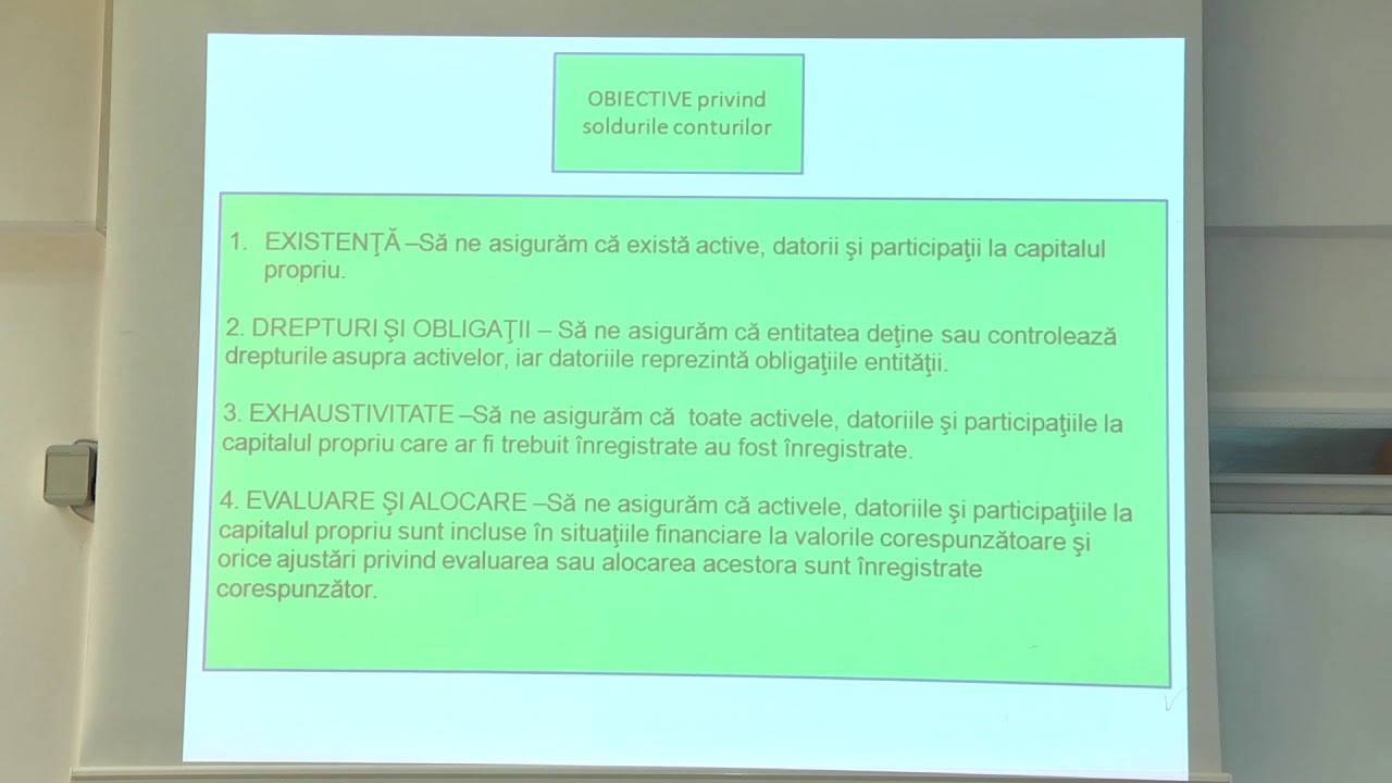 SAF4-Obiective, asertiuni, proceduri și probe  de audit- conf.univ.dr. Irimie Emil Popa