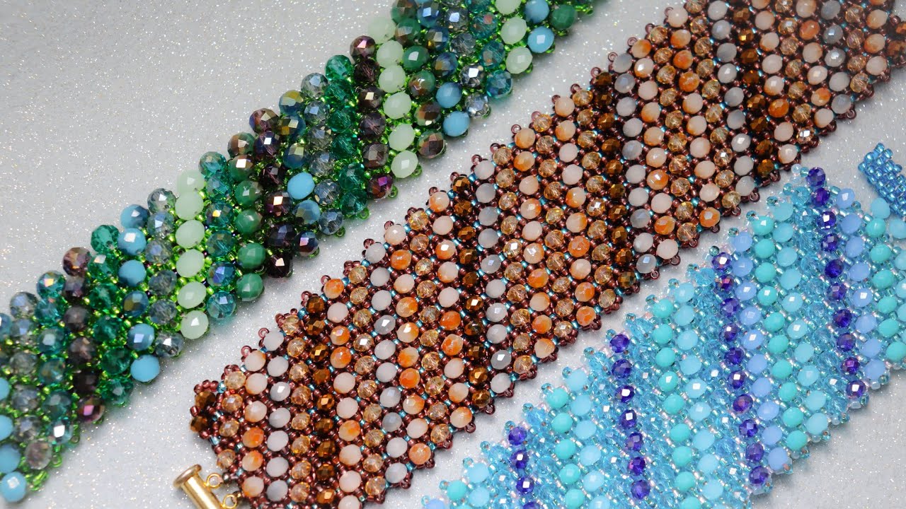 اموزش دستبند کریستال دو لایه ظریف و زیبا   How to make beaded bracelet N79